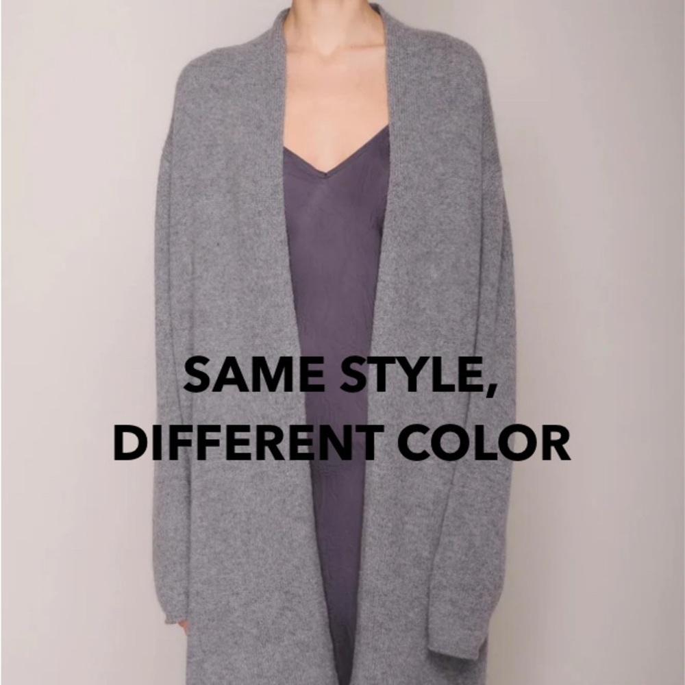 ORGANIC BY JOHN PATRICK SADIE OPEN CARDIGAN navy blue Cashmere Long Cardigan XS
